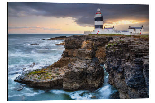 Cuadro de aluminio Rocky coast with Hook Head lighthouse, Ireland