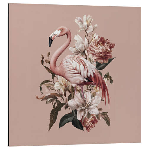 Aluminium print Vintage Flamingo