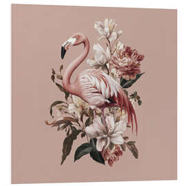 Hartschaumbild Vintage Flamingo