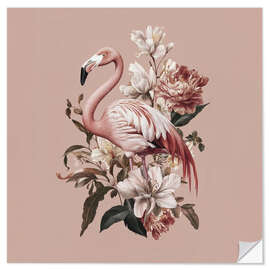 Wandsticker Vintage Flamingo