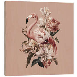 Wood print Vintage Flamingo - Andrea Haase