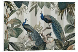 Magnettafel Majestätische Pfauen im Dschungel