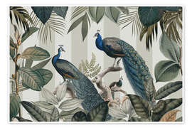 Póster Majestic Peafowls in the Jungle
