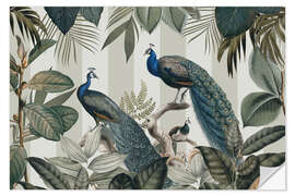 Naklejka na ścianę Majestic Peafowls in the Jungle
