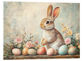 Akrylglastavla Vintage Easter Bunny with Eggs