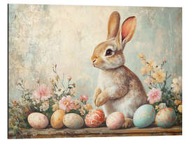 Obraz na aluminium Vintage Easter Bunny with Eggs