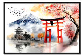 Gerahmter Kunstdruck Torii Japan