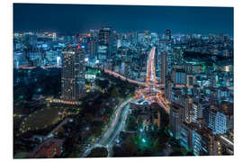 Print på skumplade Tokyo at night