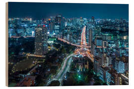 Tableau en bois Tokyo at night