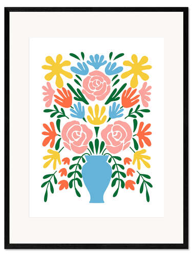 Framed art print Naive floral bouquet