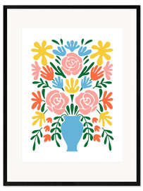 Impression artistique encadrée Naive floral bouquet