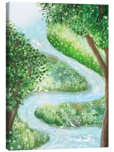 Lienzo Surrender to the river and let your journey reveal itself