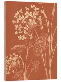 Wood print Wildflowers I
