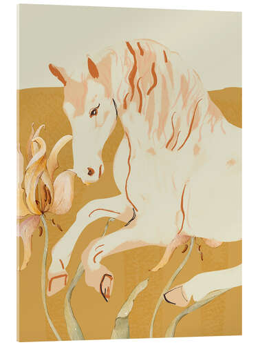 Tableau en verre acrylique Minimal Abstract Horse