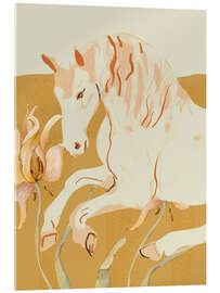Tableau en verre acrylique Minimal Abstract Horse