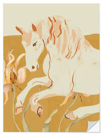 Muursticker Minimal Abstract Horse