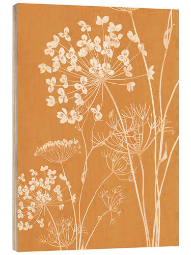 Wood print Wildflowers IV