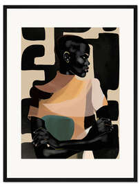 Gerahmter Kunstdruck Boho Girl Portrait - ThingDesign