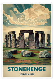 Poster Stonehenge, England Travel Art - nobelart