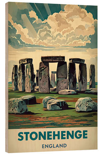 Hout print Stonehenge, England Travel Art