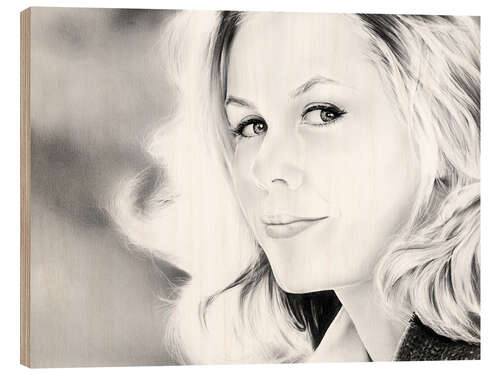 Wood print Elizabeth Montgomery