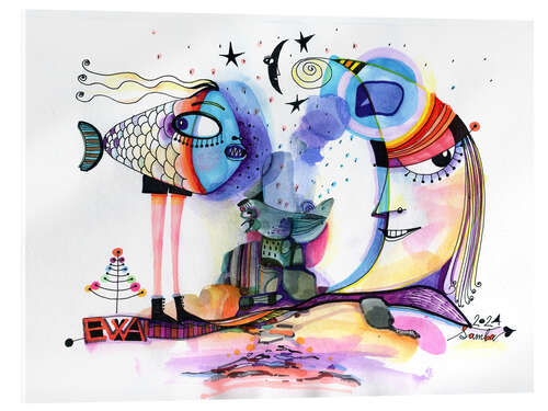 Tableau en verre acrylique Underwater Moon, Sky Fish