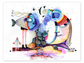 Obraz Underwater Moon, Sky Fish - Elena Samborskaja