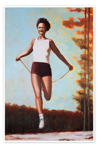 Poster Frau beim Springseil