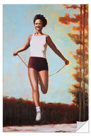 Wandsticker Frau beim Springseil - Sarah Morrissette