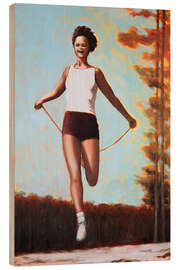 Tableau en bois Woman Skipping Rope - Sarah Morrissette