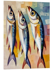Acrylic print Three sardines
