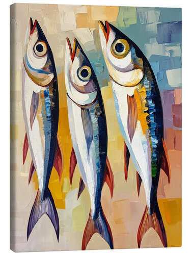 Leinwandbild Drei Sardinen