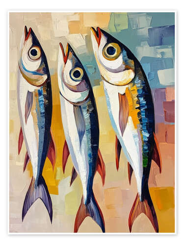 Poster Drei Sardinen
