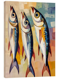 Puutaulu Three sardines