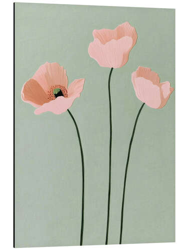 Obraz na aluminium Three pink poppies