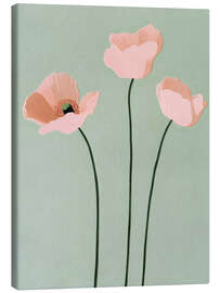Canvas print Three pink poppies