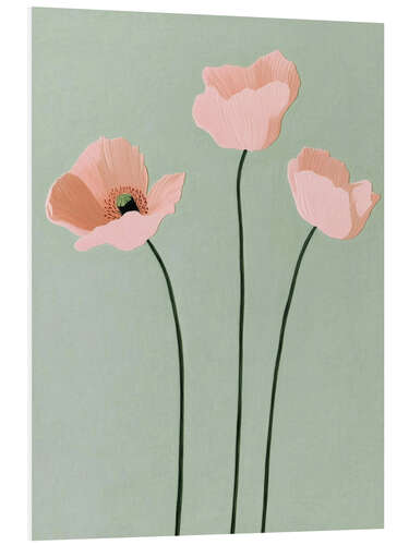 Obraz na PCV Three pink poppies