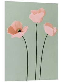 PVC print Three pink poppies