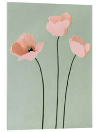 Tableau en plexi-alu Three pink poppies