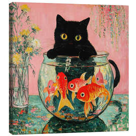 Canvas print Guardian - Cat with Goldfish - DejaReve