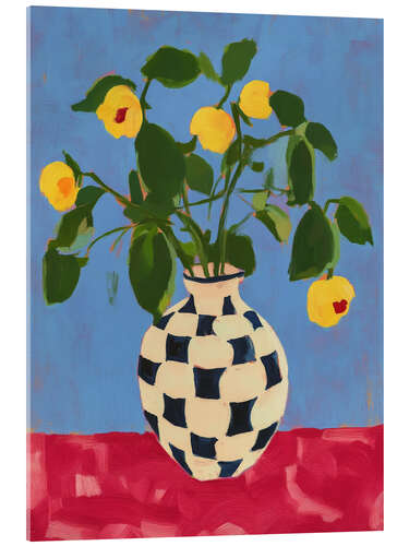 Akryylilasitaulu Yellow flowers in vase