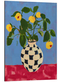 Aluminium print Yellow flowers in vase