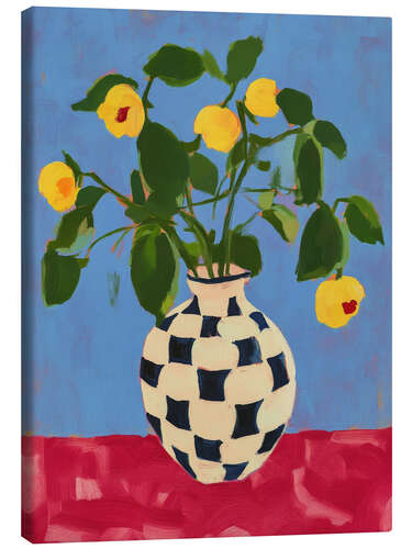 Leinwandbild Gelbe Blumen in der Vase