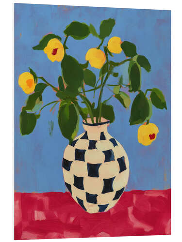 Hartschaumbild Gelbe Blumen in der Vase