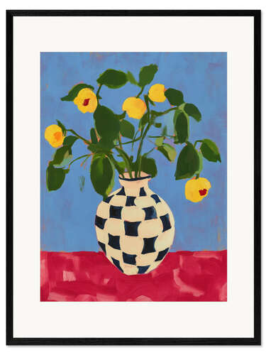 Framed art print Yellow flowers in vase