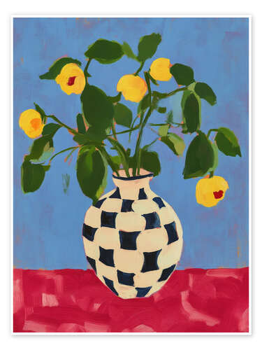 Póster Yellow flowers in vase