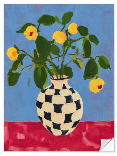 Adesivo murale Yellow flowers in vase