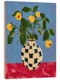 Obraz na drewnie Yellow flowers in vase
