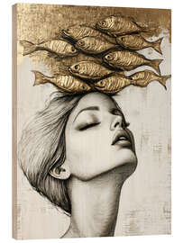 Tableau en bois Ethereal Reflections - The Mind’s Horizon - DejaReve