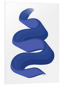 Tableau en PVC Abstract Blue Paint Snake